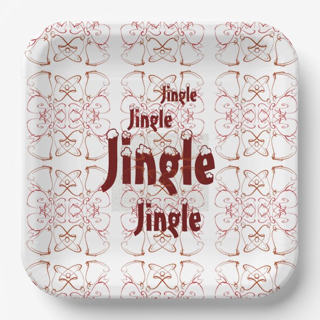 Plato De Papel Navidades de vacaciones de Jingle Bells (Anverso)