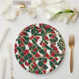 Plato De Papel Navidades de vacaciones doradas de plástico