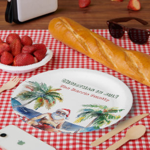 Plato De Papel Navidades De Verano De Santa I En Julio