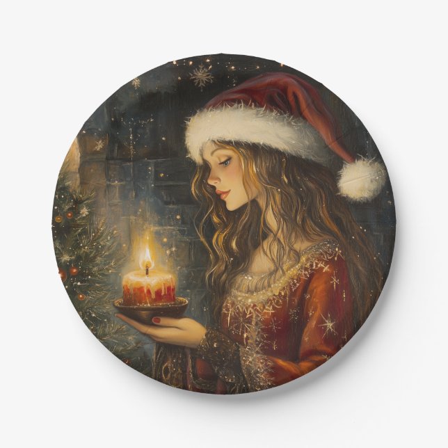 Plato De Papel Navidades de Victoria Charm Plates (Anverso)
