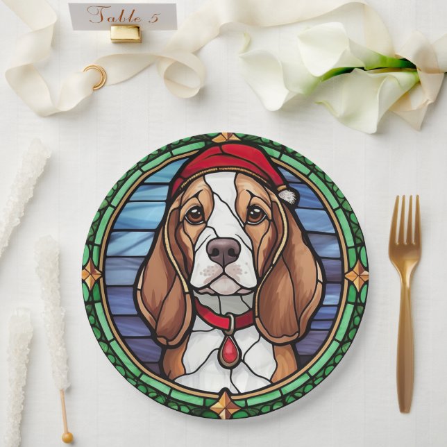 Plato De Papel Navidades de vidrio Beagle Seted (Boda)