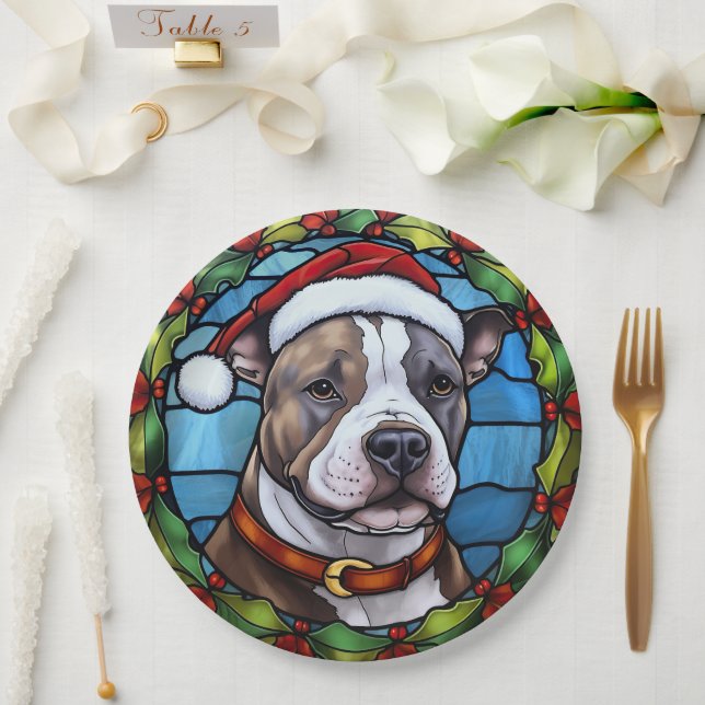 Plato De Papel Navidades de vidrio templado Staffordshire Bull Te (Boda)