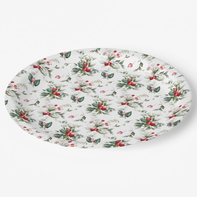 Plato De Papel Navidades de Winter Berry (Angular)