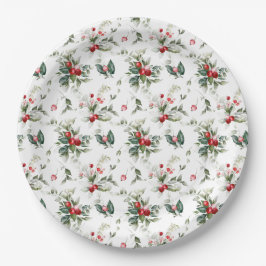 Plato De Papel Navidades de Winter Berry