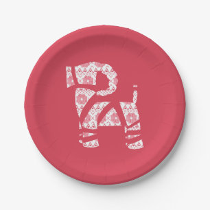 Plato De Papel Navidades de Winter Knit Yule Bock Placas de papel