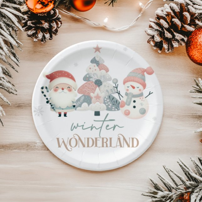 Plato De Papel Navidades de Winter Wonderland (Subido por el creador)