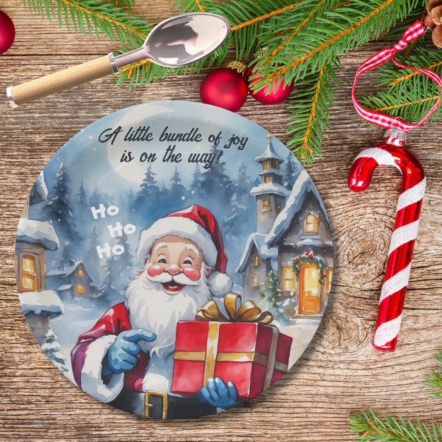 Plato De Papel Navidades de Winter Wonderland Santa Baby Shower (Subido por el creador)