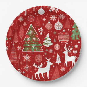 Plato De Papel Navidades decoran santa arboles de nieve con decor
