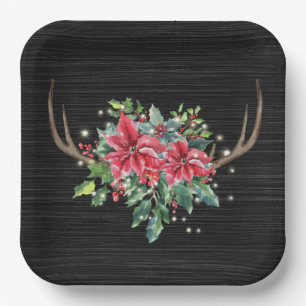Plato De Papel Navidades Deer Antler con luces