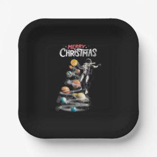 Plato De Papel Navidades del Astronauta del Sistema Solar Espacia