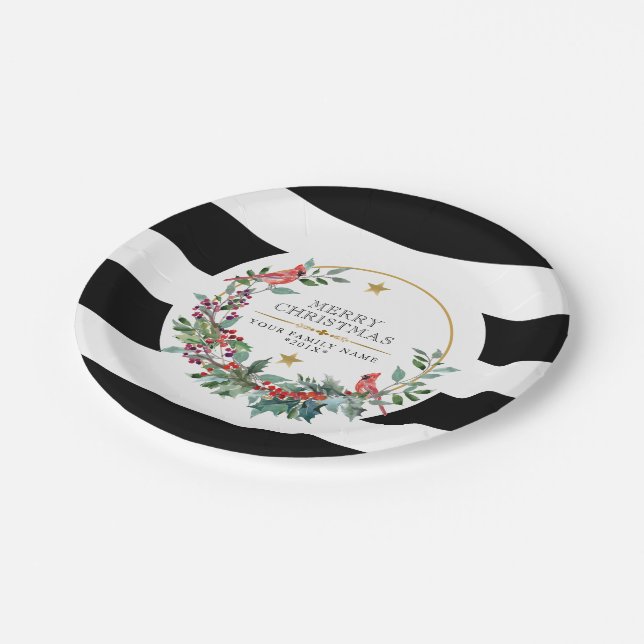 Plato De Papel Navidades del Cardenal Rojo usaron acuarelas moder (Angular)