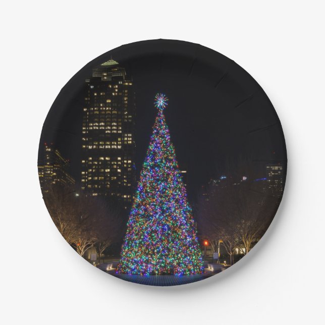 Plato De Papel Navidades Del Centro De Dallas (Anverso)