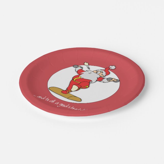 Plato De Papel Navidades del ejercicio de fitness feliz con Santa (Angular)