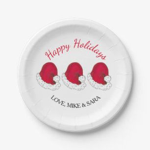 Plato De Papel Navidades del Gorra Red Santa Claus Felices Fiesta