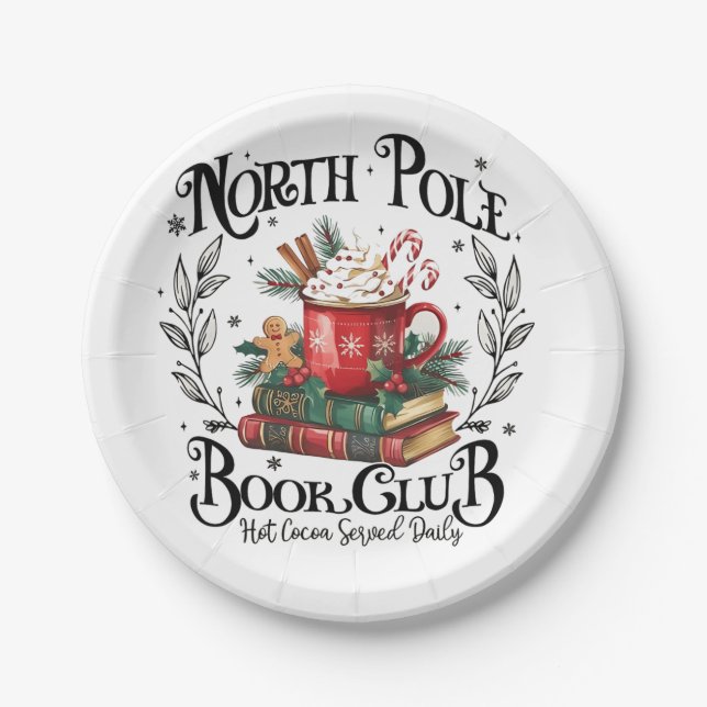 Plato De Papel Navidades del North Pole Book Club (Anverso)