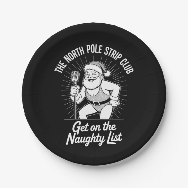 Plato De Papel Navidades del North Pole Strip Club bailando (Anverso)