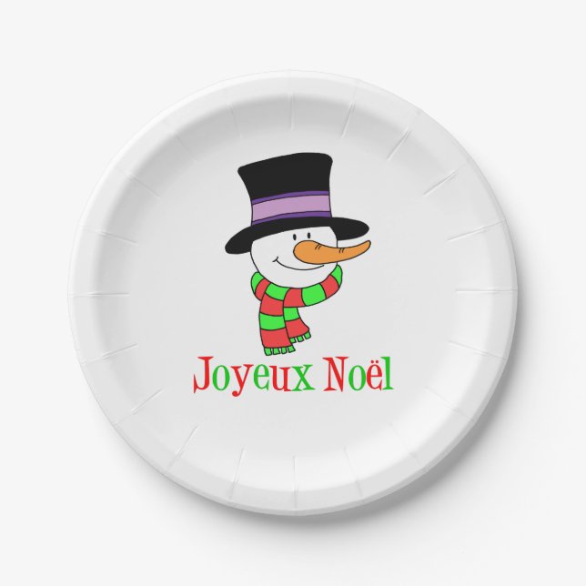 Plato De Papel Navidades del Personalizado francés Joyeux Noel Sn (Anverso)