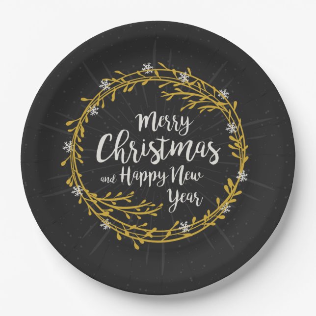 Plato De Papel Navidades Desearía las placas de papel (Anverso)