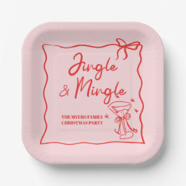 Plato De Papel Navidades dibujados por Jingle y Mingle Fiesta