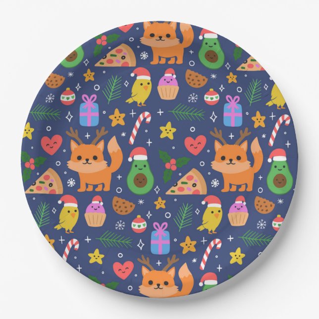 Plato De Papel Navidades divertidos (Anverso)