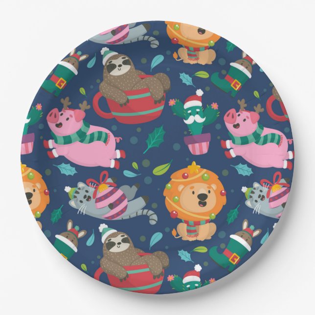 Plato De Papel Navidades divertidos (Anverso)