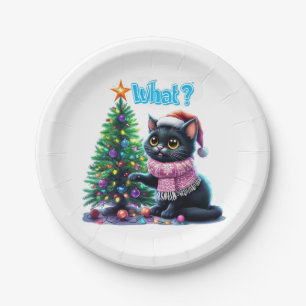 Plato De Papel Navidades divertidos gatitos ¿qué pasa con el Pega