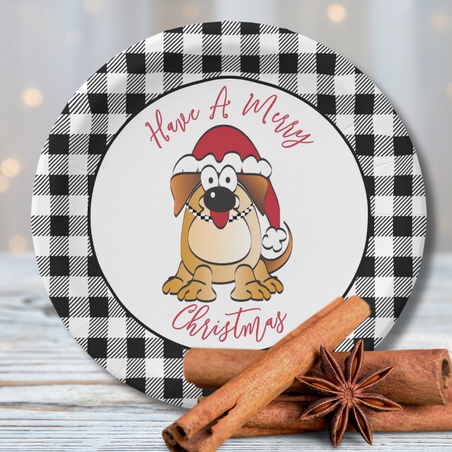 Plato De Papel Navidades divertidos Personalizado de perro Santa  (Subido por el creador)