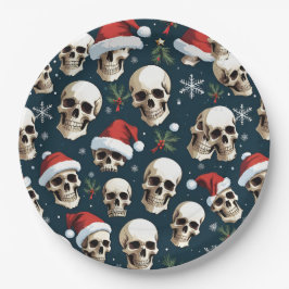 Plato De Papel Navidades divertidos se desmoronan en Santa Hats