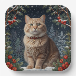 Plato De Papel Navidades dulces kitty vacaciones de invierno vege