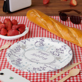 Plato De Papel Navidades Elementos Esbozo Snowman