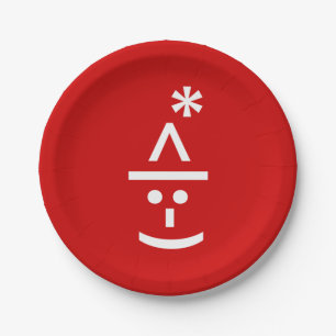 Plato De Papel Navidades Elf Emoticon Xmas ASCII Texto Arte