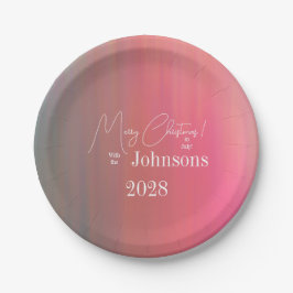 Plato De Papel Navidades en julio: nombre y año de la familia