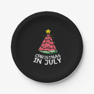 Plato De Papel Navidades En Julio Watermelon Xmas Árboles Hombres