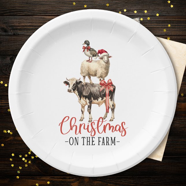Plato De Papel Navidades en la granja de animales Barnyard (Subido por el creador)