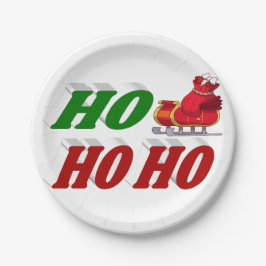 Plato De Papel Navidades en tipografía de Ho Ho Ho Santa Sleigh