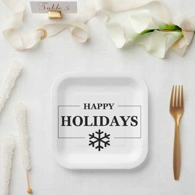 Plato De Papel Navidades Feliz regalo de Personalizado de vacacio (Boda)