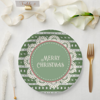 Plato De Papel Navidades feos Moda Verde