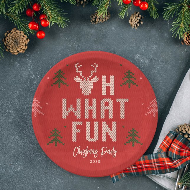 Plato De Papel Navidades feos Sweater Fiesta Holiday Party Plates (Subido por el creador)