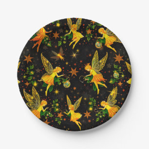Plato De Papel NAVIDADES FERIAS ~ Bonito oro negro ~