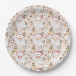 Plato De Papel Navidades Festivan Santa Claus