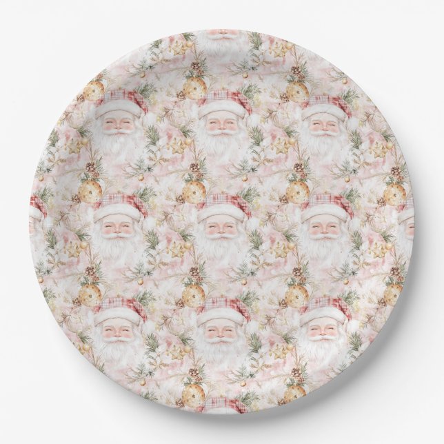Plato De Papel Navidades Festivan Santa Claus (Anverso)