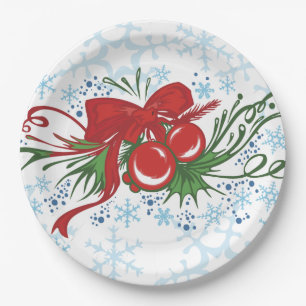 Plato De Papel Navidades festivos Cintas Ornamentos Copos de niev