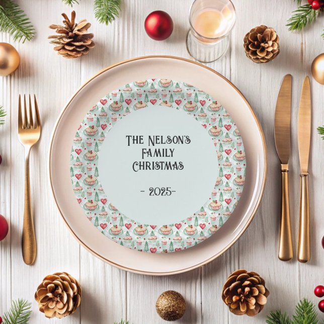 Plato De Papel Navidades festivos dulces placas de papel (Christmas Cakes Paper Plates)