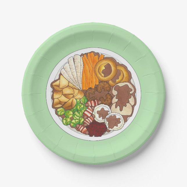 Plato De Papel Navidades Fiesta de cena Gran Bretaña Festividad c (Anverso)