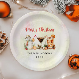 Plato De Papel Navidades Fiesta de cócteles de vacaciones