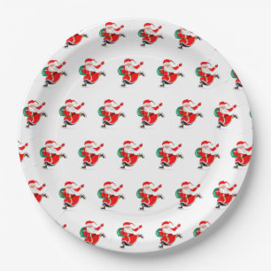 Plato De Papel Navidades Fiesta de papel Placas Santa con regalo