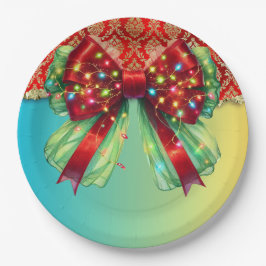 Plato De Papel Navidades Fiesta Drip Bling Festividad Feliz Navid