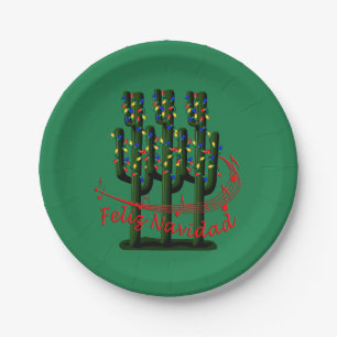 Plato De Papel Navidades Fiesta Feliz Navidad 7" Fiestas