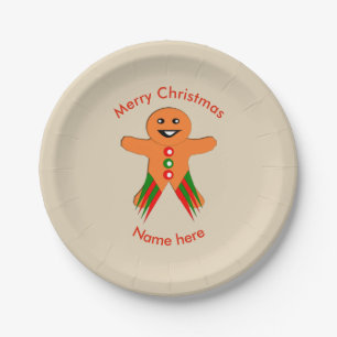 Plato De Papel Navidades Fiesta Gingerbread Hombre Fiesta de pape