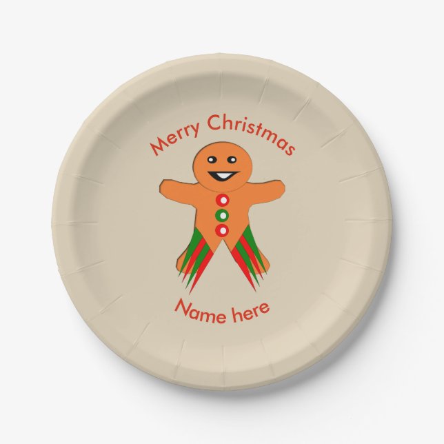 Plato De Papel Navidades Fiesta Gingerbread Hombre Fiesta de pape (Anverso)